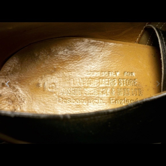 Joseph Cheaney & Sons Daytons Capped Cap Toe Black Dress Oxfords Shoes Men's 10 - Picture 9 of 10